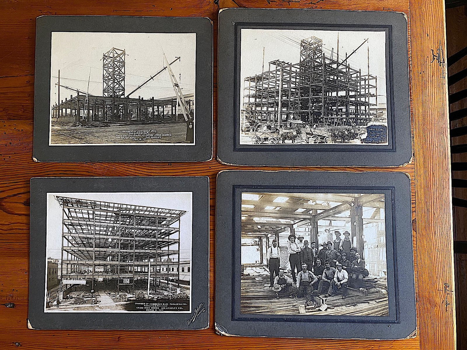 Pasadena California Chamber of Commerce Bldg Construction 1907 Cabinet Photos