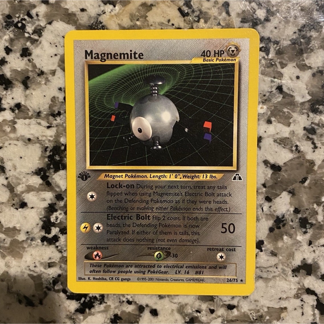 Nintendo Pokemon TCG Magnemite 26/75 Neo Discovery Unlimited Regular Common 2001