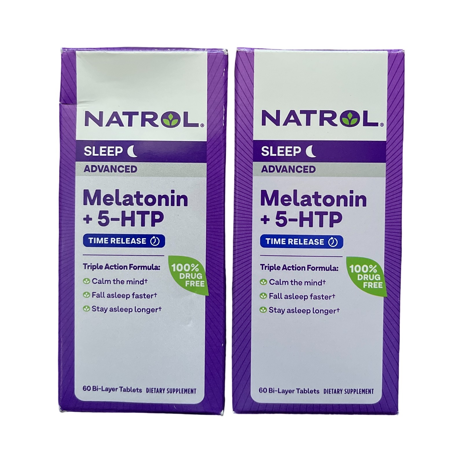 Natrol Melatonin + 5-HTP Advanced Sleep 60ct - 2 Pack, Exp 9/26