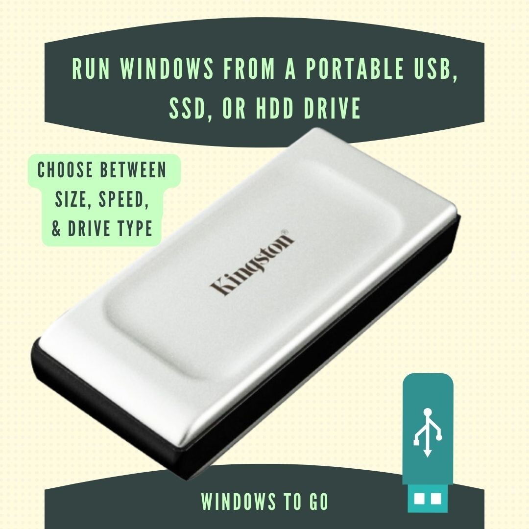 Portable Windows Workstation - Windows To Go - Run Windows from Portable Drive