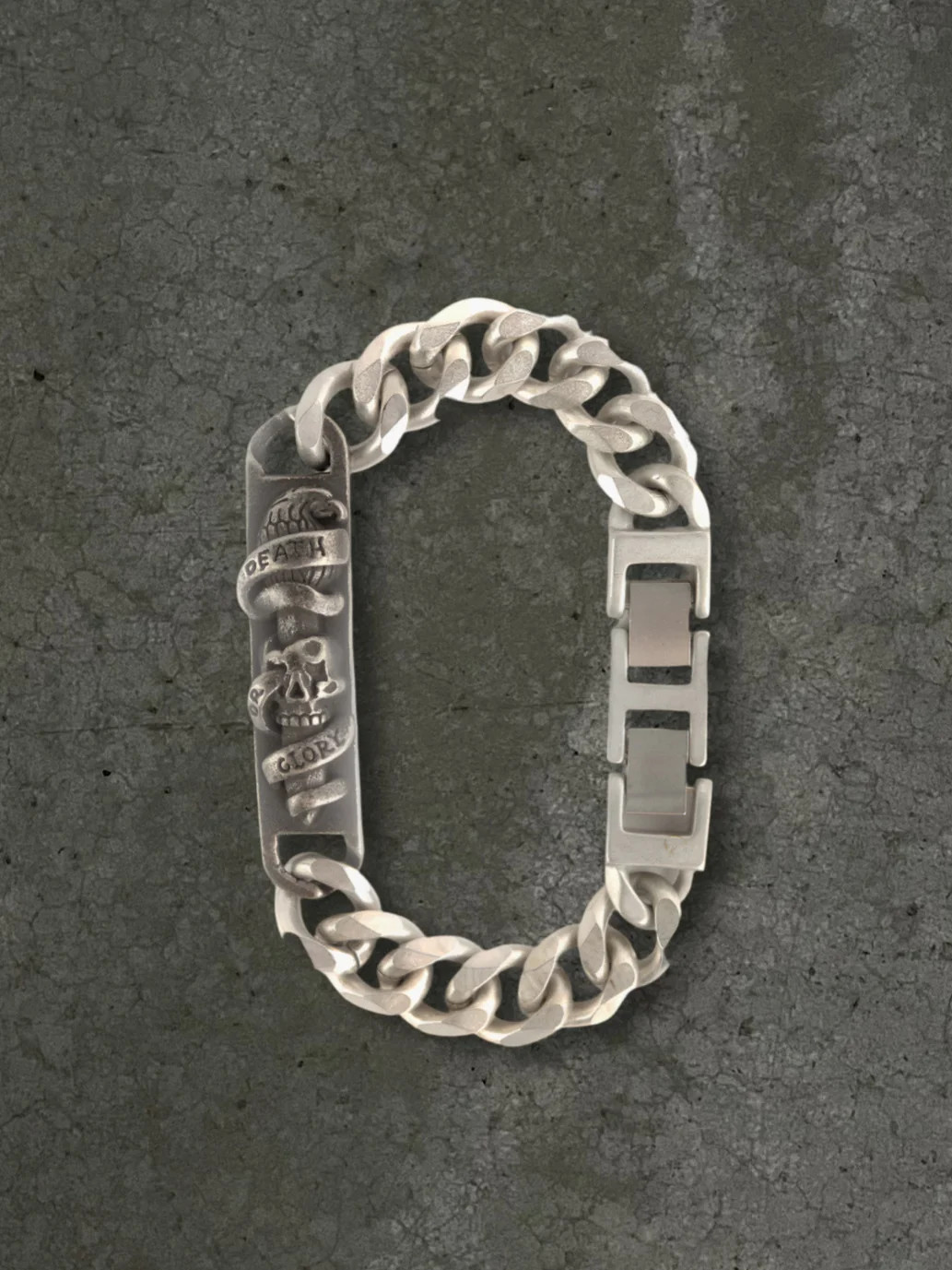ED HARDY “Death or Glory” 8.5” STAINLESS STEEL BRACELET