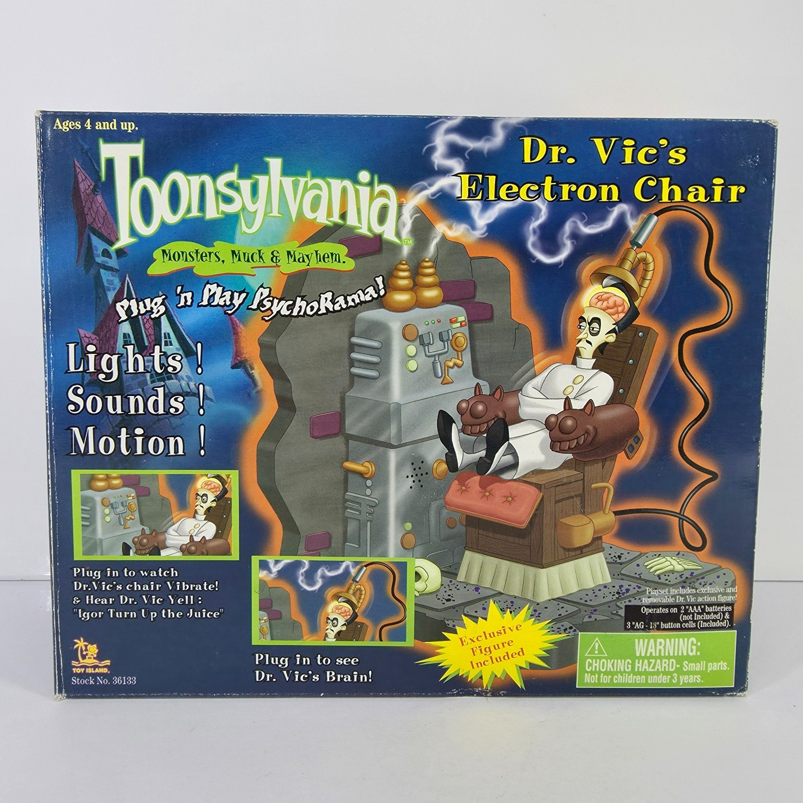Toonsylvania Dr. Vic’s Electron Chair Toy Island 1998 Boxed Playset Vintage