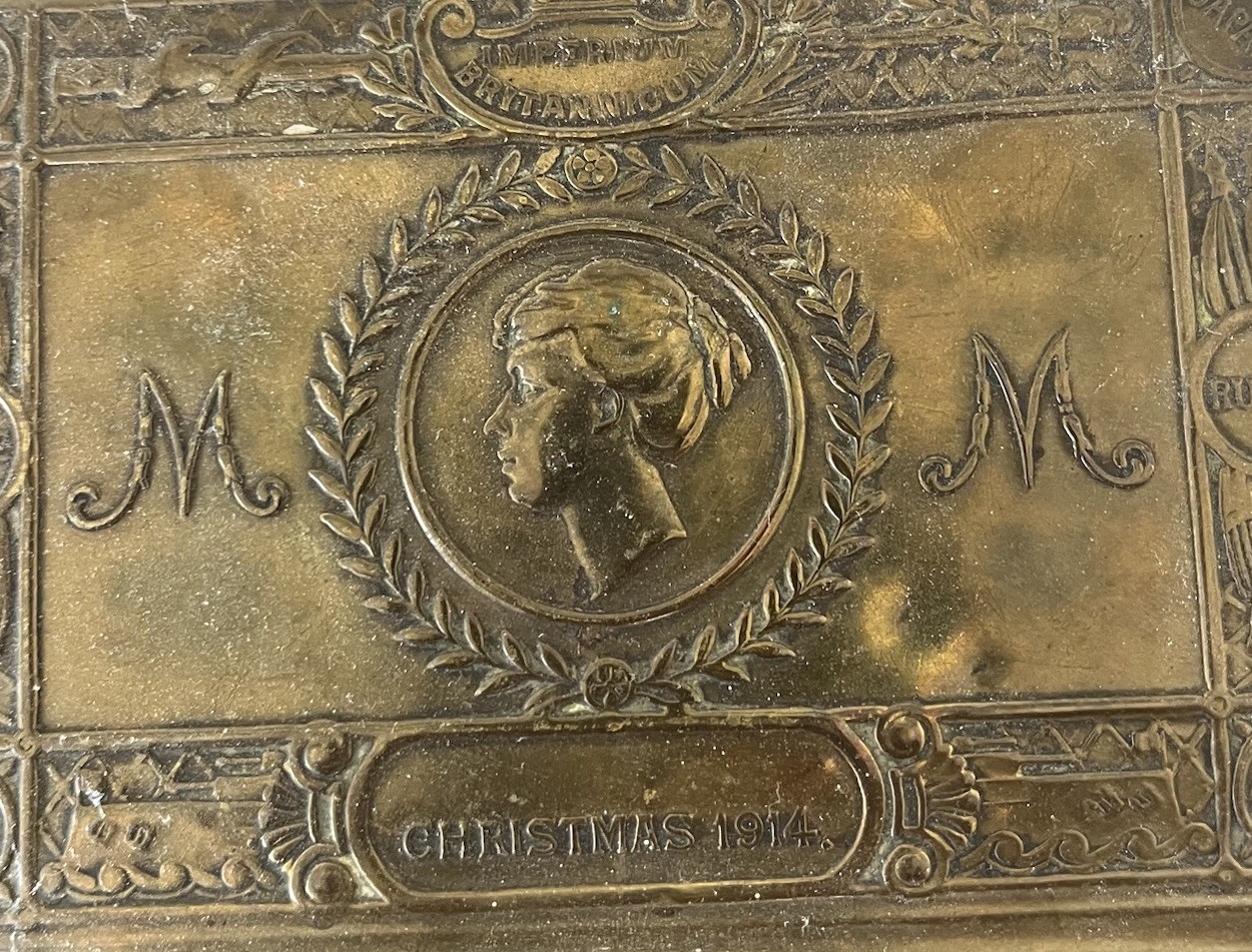 Antique Vintage Brass Box 1914 WWI Antique Vintage Brass Box 1914 WWI