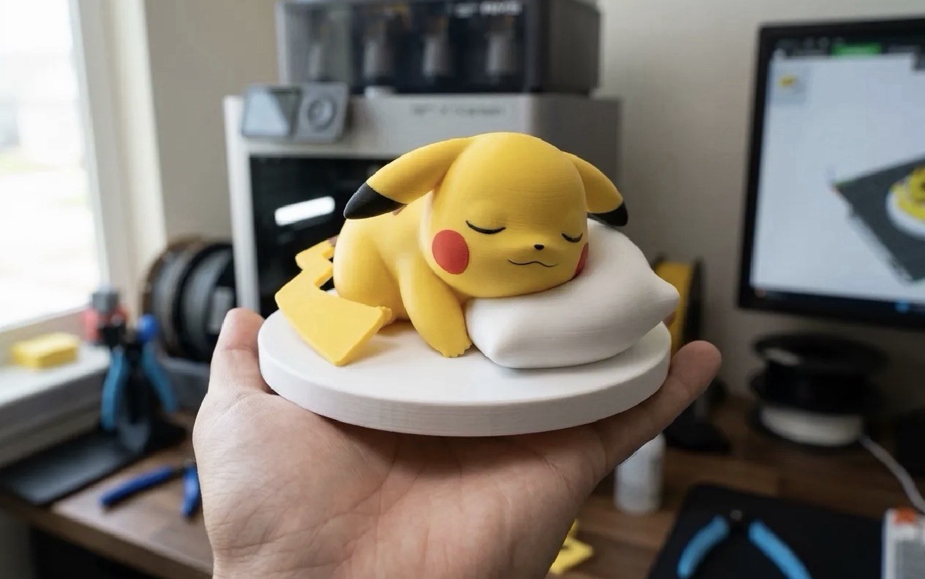 Pokemon Sleeping Pikachu Figure Custom 3D Printed PLA Desk Decor Collectible Pokemon Sleeping Pikachu Figure Custom 3D Printed PLA Desk Decor Collectible