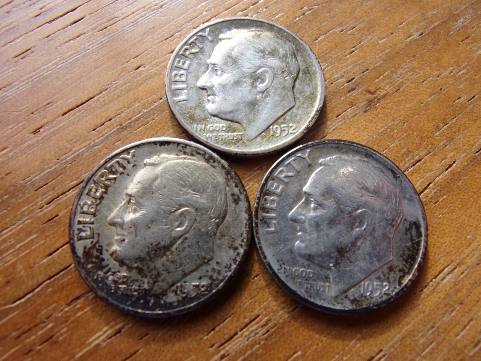 1952-P,D,S, ROOSEVELT DIMES 90 % SILVER INVESTMENT COIN 1952-P,D,S, ROOSEVELT DIMES 90 % SILVER INVESTMENT COIN