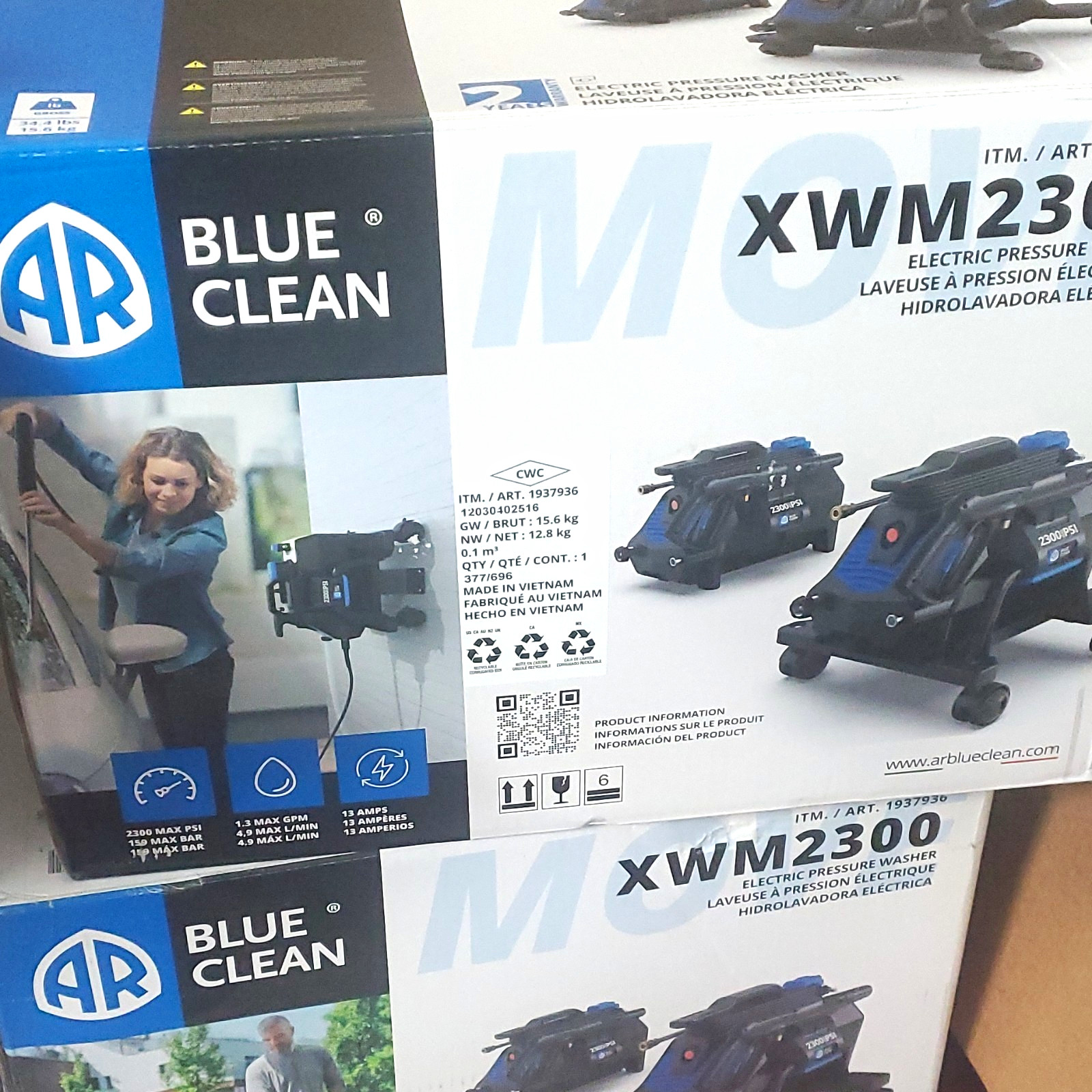 AR Blue Clean XWM2300 2300 PSI Corded Electric Cold Water Pressure Washer