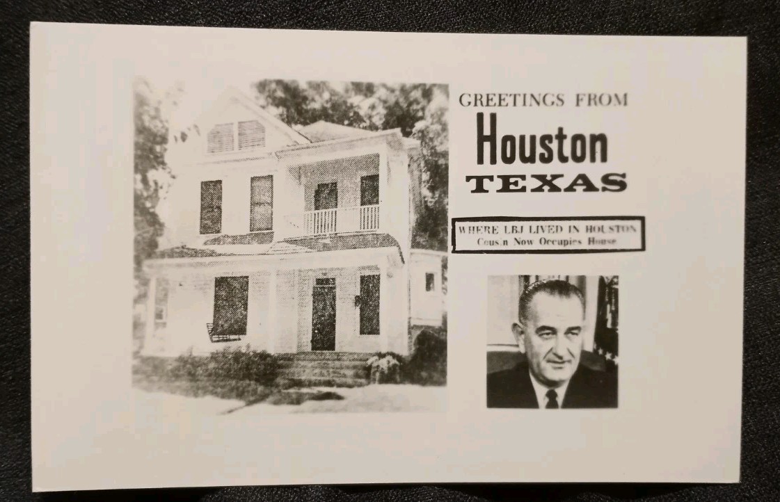 RPPC 1960s Greetings From Houston Texas President LBJ House Where He Lived