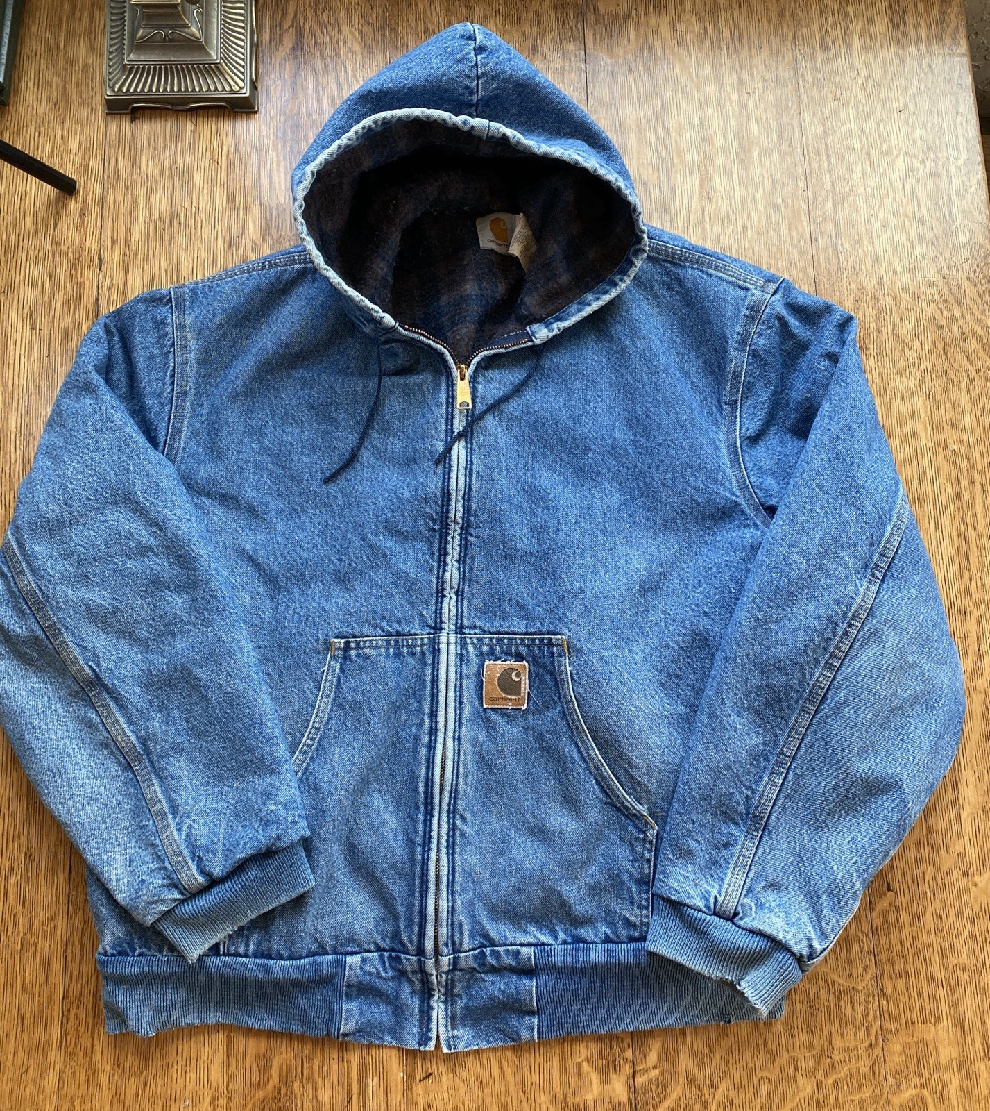 Vintage Carhartt JB1198 Sz 2XL Jacket Blanket Lined Hooded Denim Coat USA Made Vintage Carhartt JB1198 Sz 2XL Jacket Blanket Lined Hooded Denim Coat USA Made