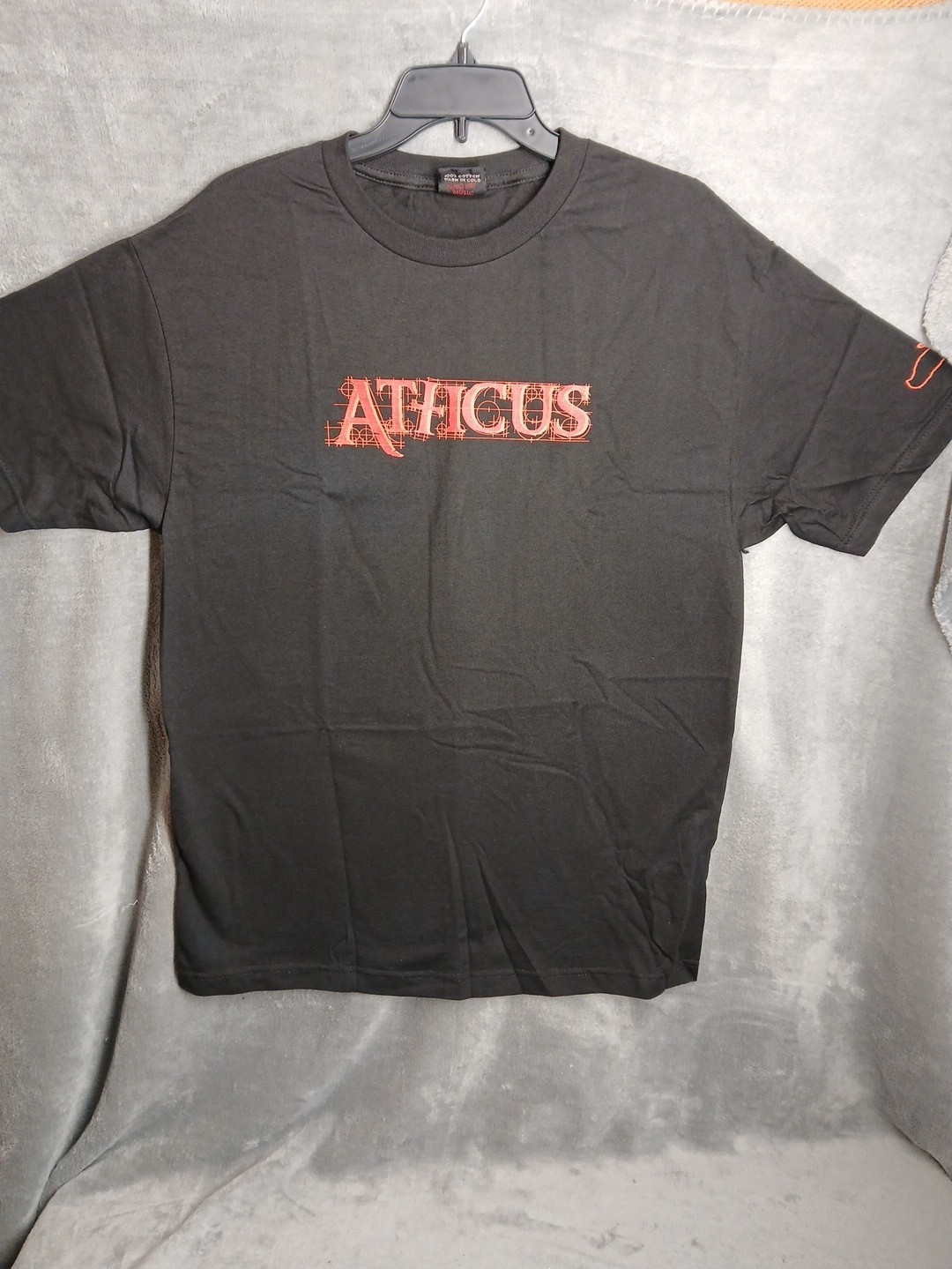 Vtg NWOT Atticus Black Short Sleeve Graphic T Size L