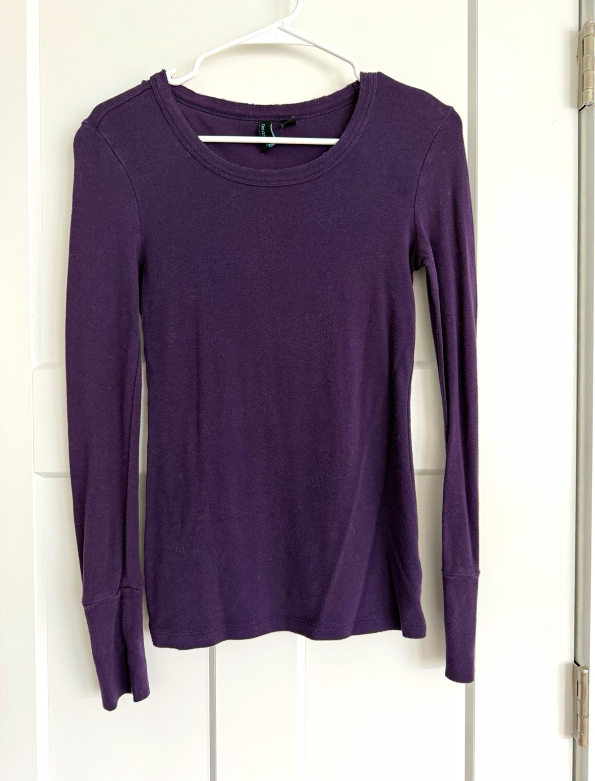 Cynthia Rowley Purple Knit T-Shirt Solid Round Neck Long Sleeve Womens S
