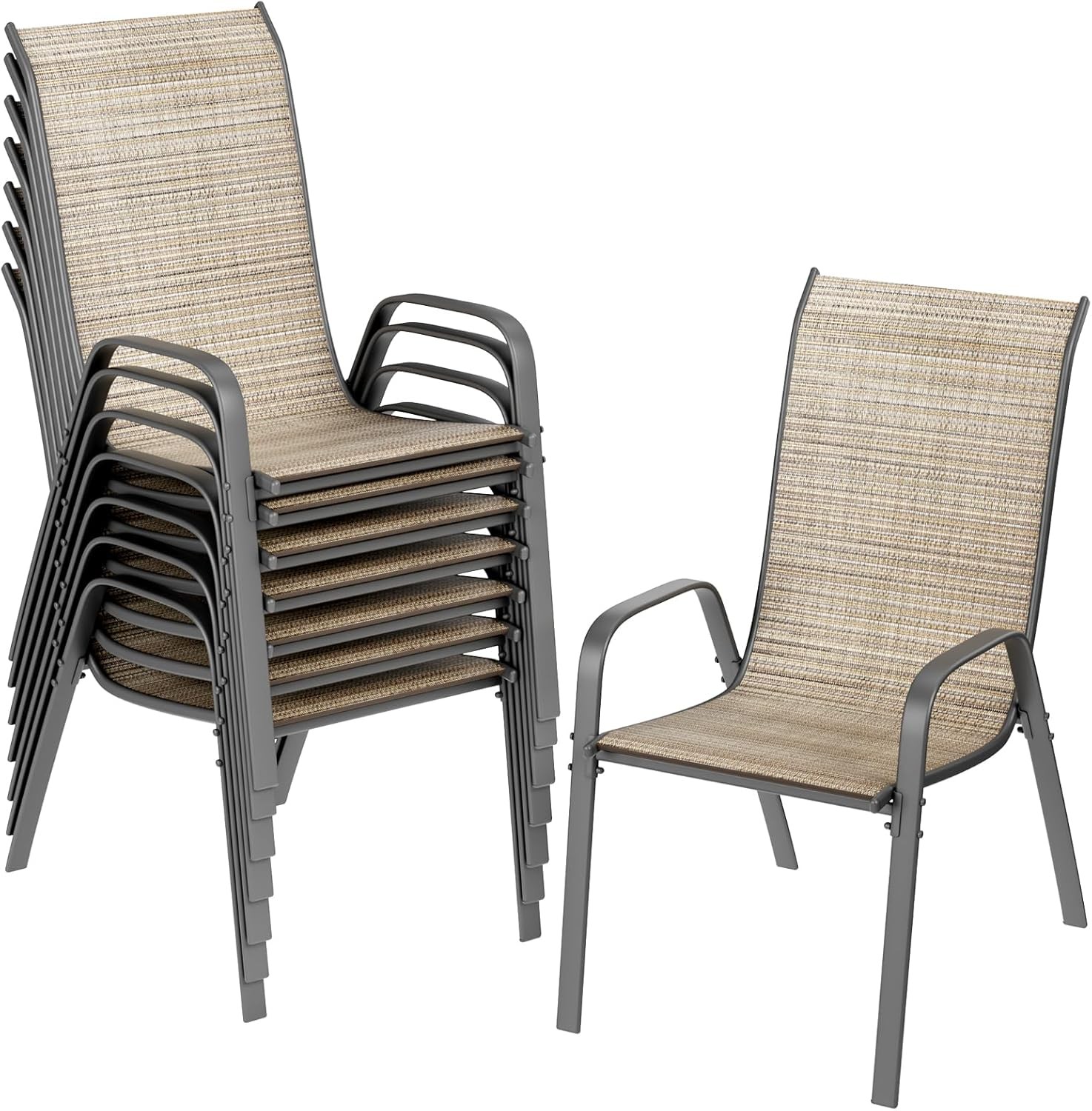 Patio Chairs Set of 8 Outdoor Dining Chairs Set for Garden Backyard Deck