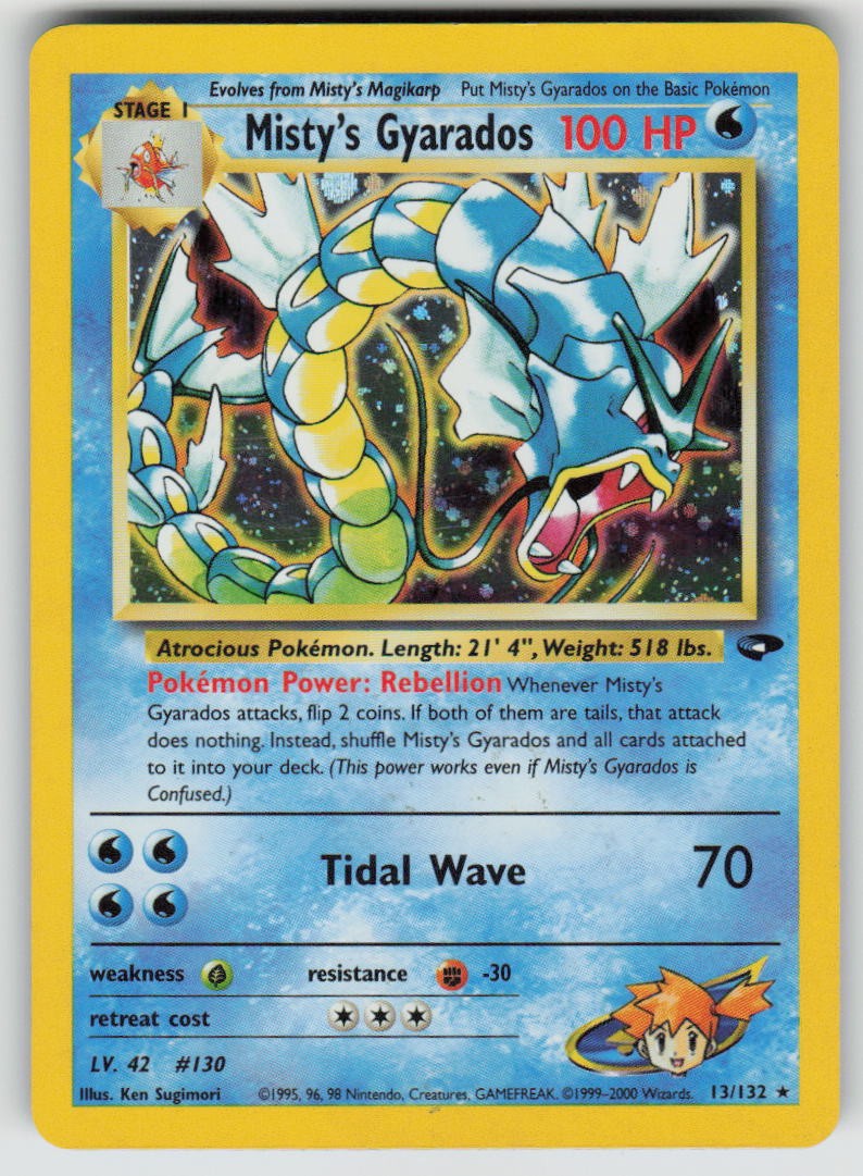 Misty's Gyarados Unlimited Holo 13/132 Rare Gym Challenge Pokemon NM