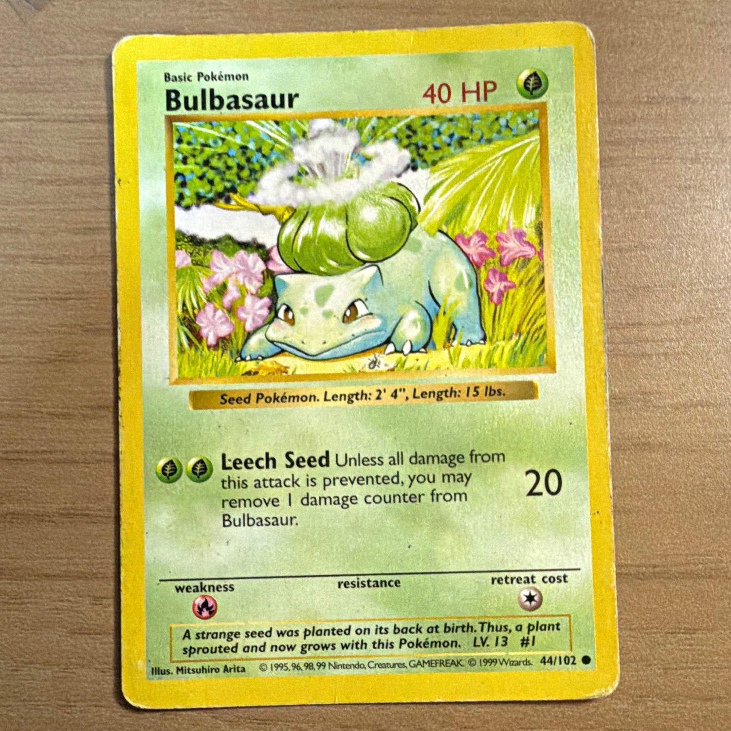 Wizards of the Coast Bulbasaur 44/102 Base Set Unlimited EN 40HP 1999