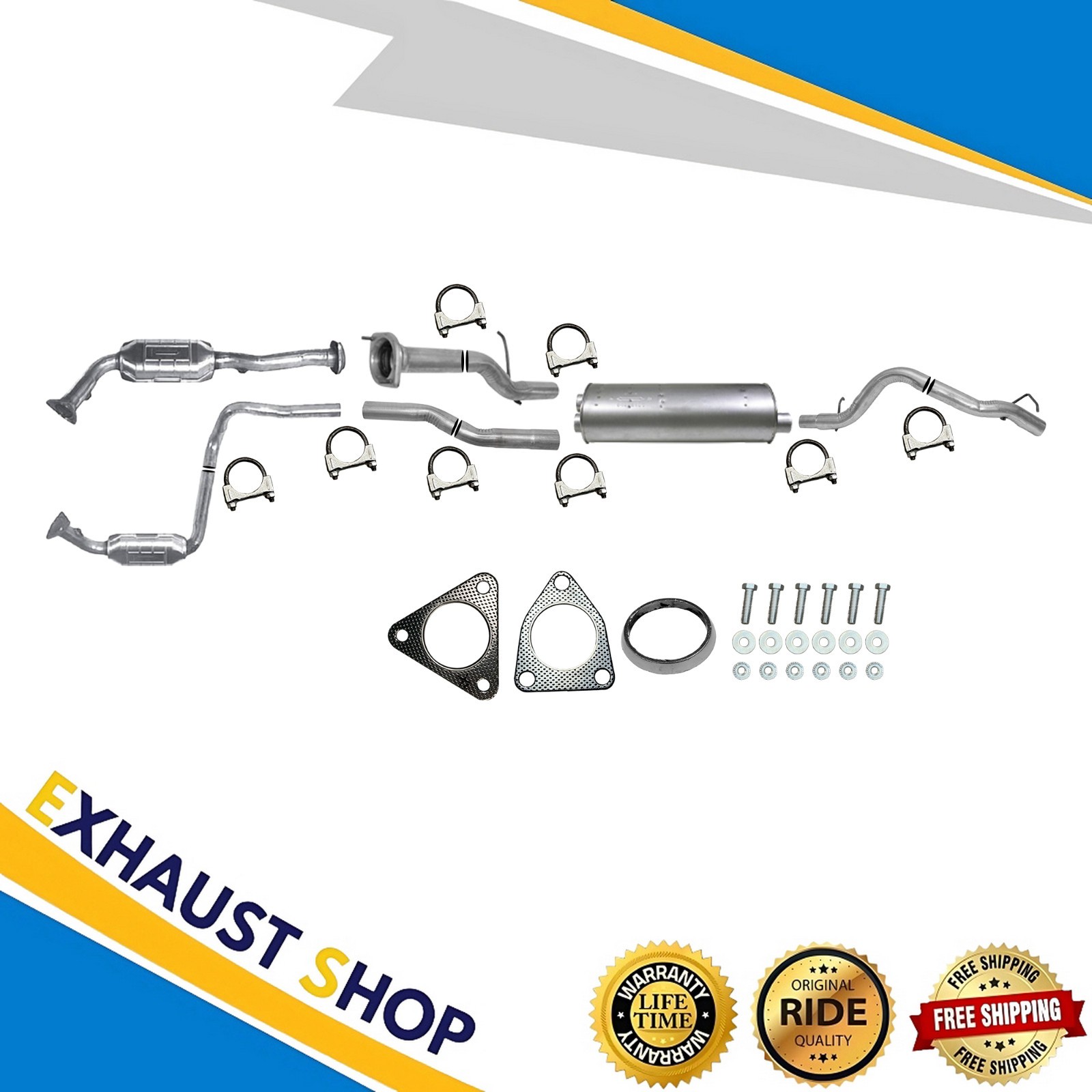 Full Exhaust System For 2003 2004 2005 2006 Hummer H2 6.0L Fast Shipping New