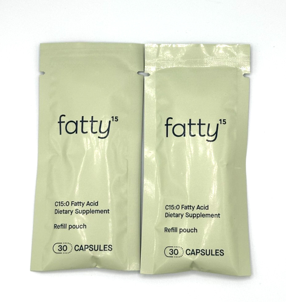Lot/2 Fatty15 Fatty Acid Dietary Supplement Refill Pouch  Expire 06/29
