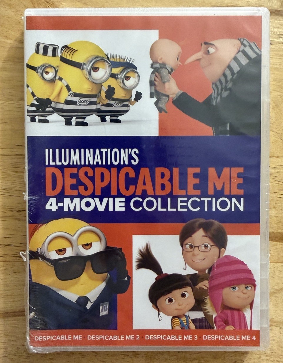NEW ILLUMINATION\'S DESPICABLE ME 4 MOVIE COLLECTION ON DVD 4 DISC SET