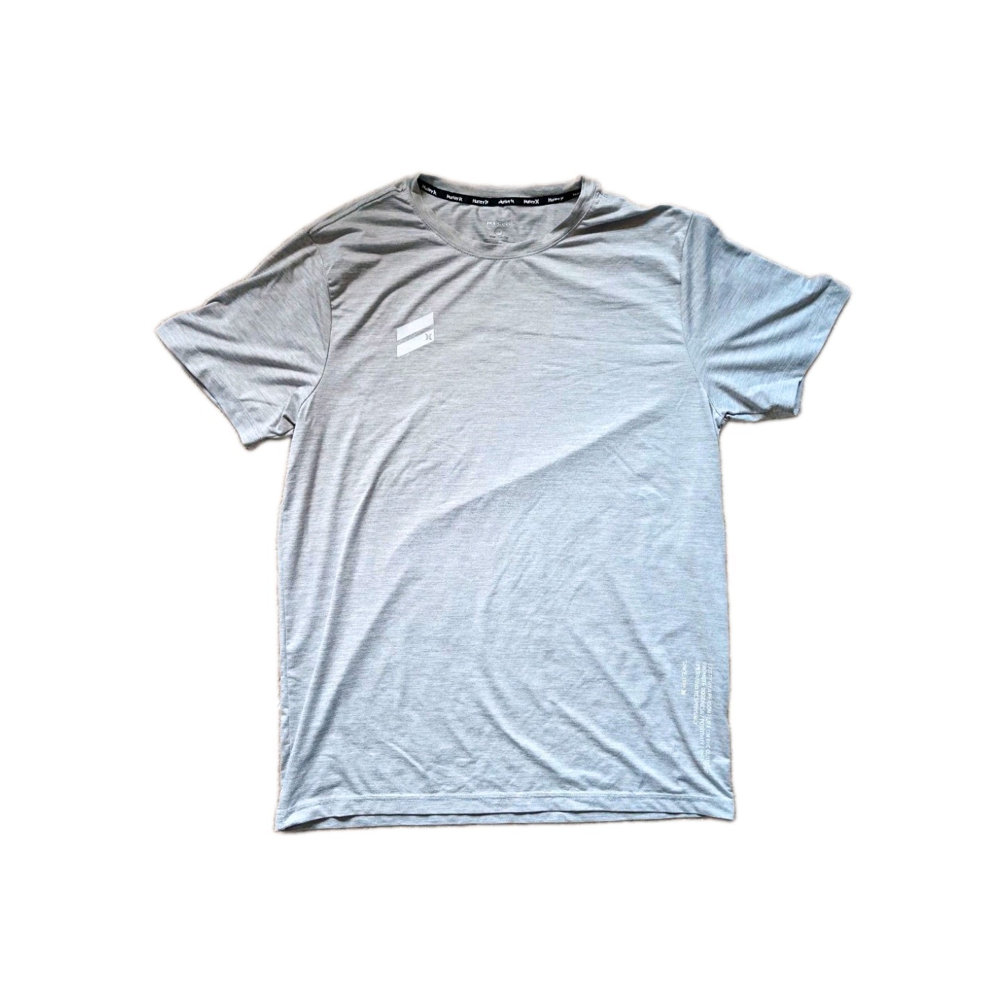 Hurley Men\'s Gray Solid Logo Crew Neck Short Sleeve Jersey T-Shirt Size L