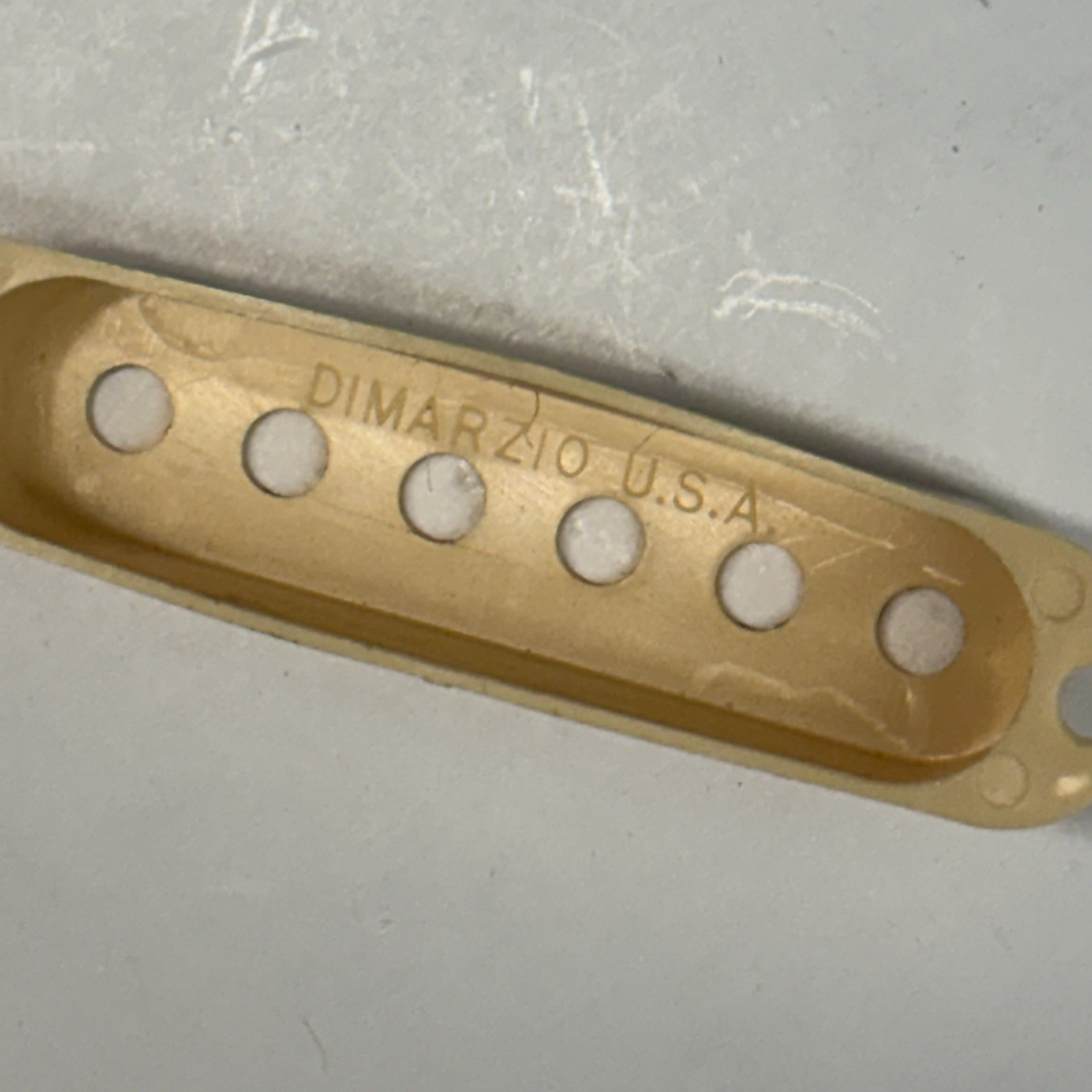Vintage 1970s DIMARZIO Cream White Aged Yellow Strat Single Coil Pickup Cover