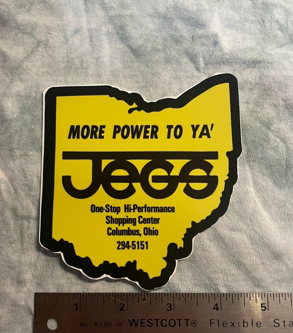 JEGS HIGH PERFORMANCE SHOPPING CENTER Repro of Vintage DRAG RACING Sticker Decal JEGS HIGH PERFORMANCE SHOPPING CENTER Repro of Vintage DRAG RACING Sticker Decal