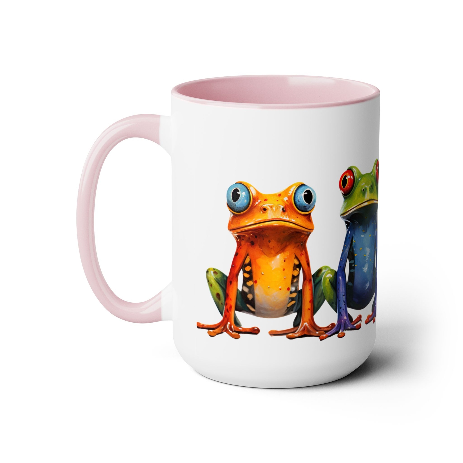 Vibrant Multicolor Frogs Coffee Cup 15 oz Ceramic | 5 Colors Vibrant Multicolor Frogs Coffee Cup 15 oz Ceramic | 5 Colors