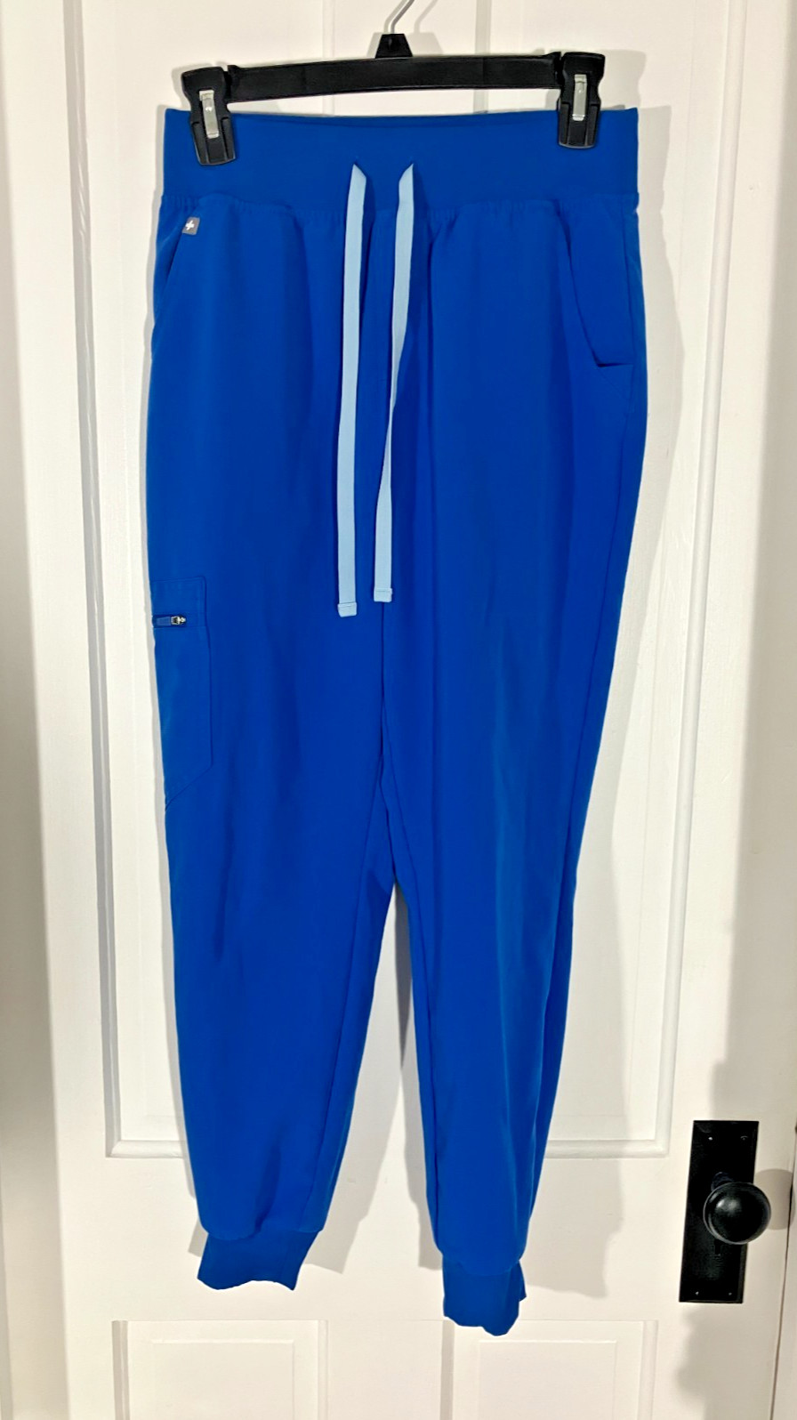 FIGS Zamora Jogger Scrub Pants Womens Small Petite S/P Royal Blue Medical Cargo