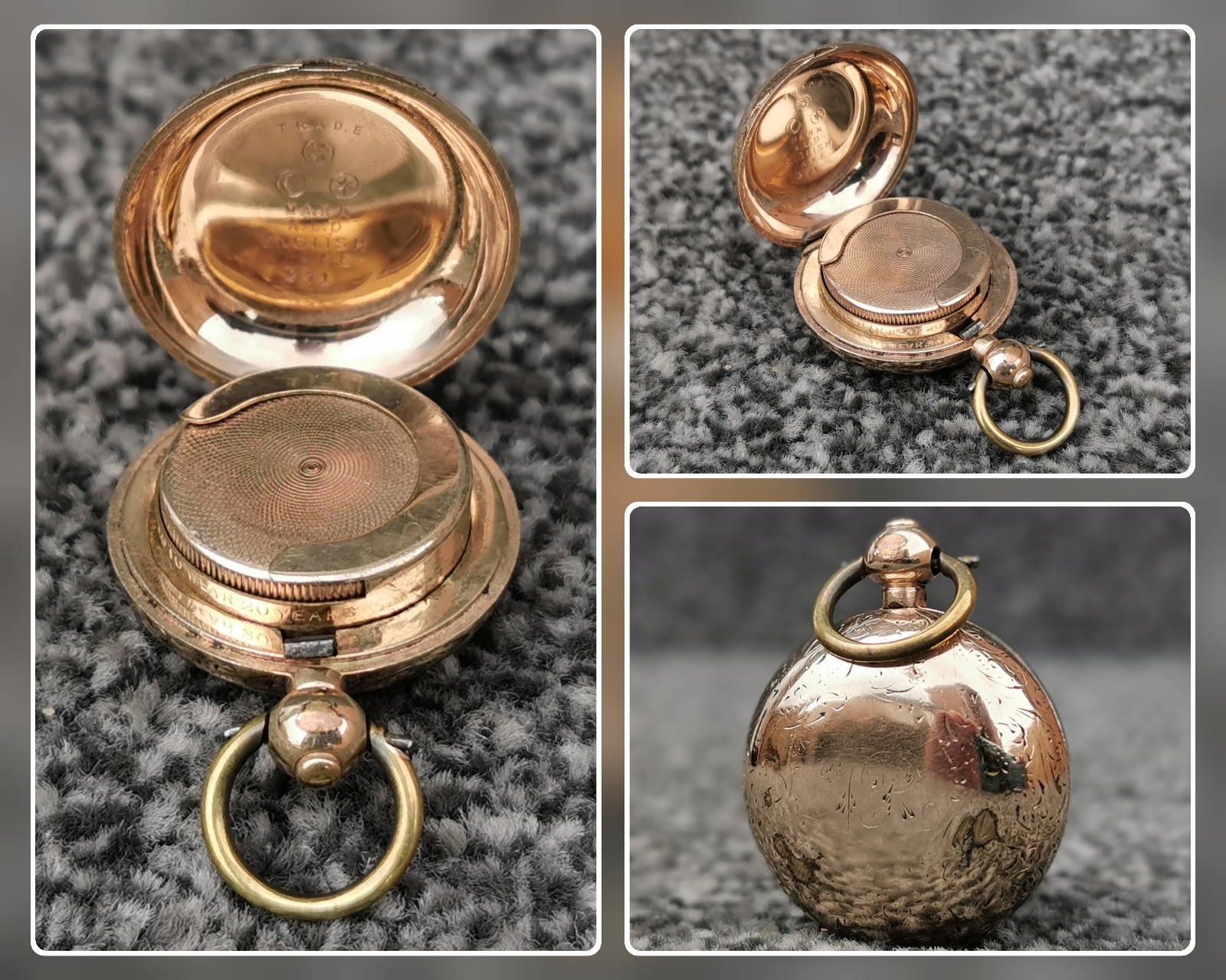 Dennison A.L.D 9ct Gold Filled Sovereign Coin Case Holder, Antique Pendant Fob
