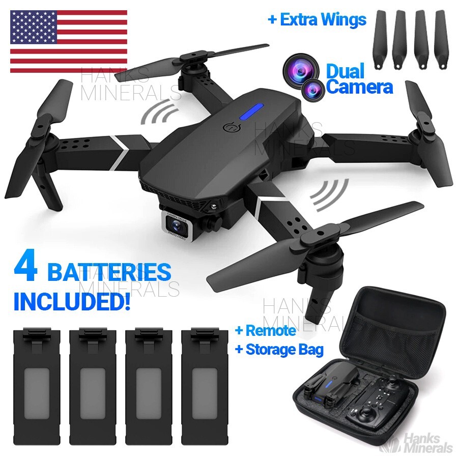 Drone 2026 4K HD Dual Camera WiFi FPV RC Foldable Quadcopter + 4 Batteries