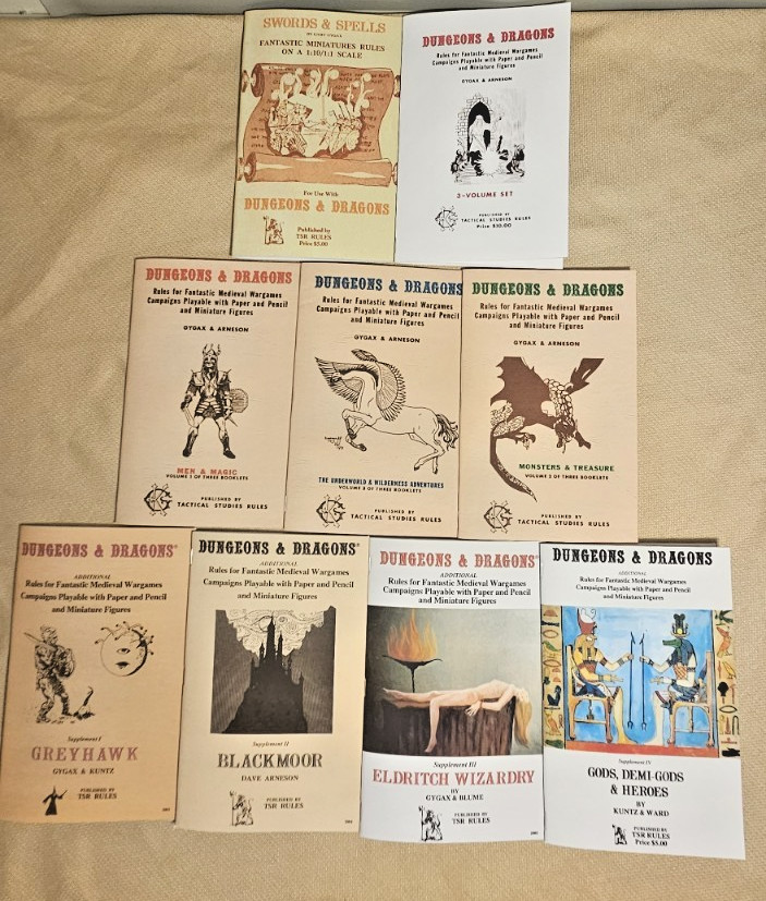 Dungeons & Dragons Original White Box 3‑Volume Set + Supplements I, II, III, IV+