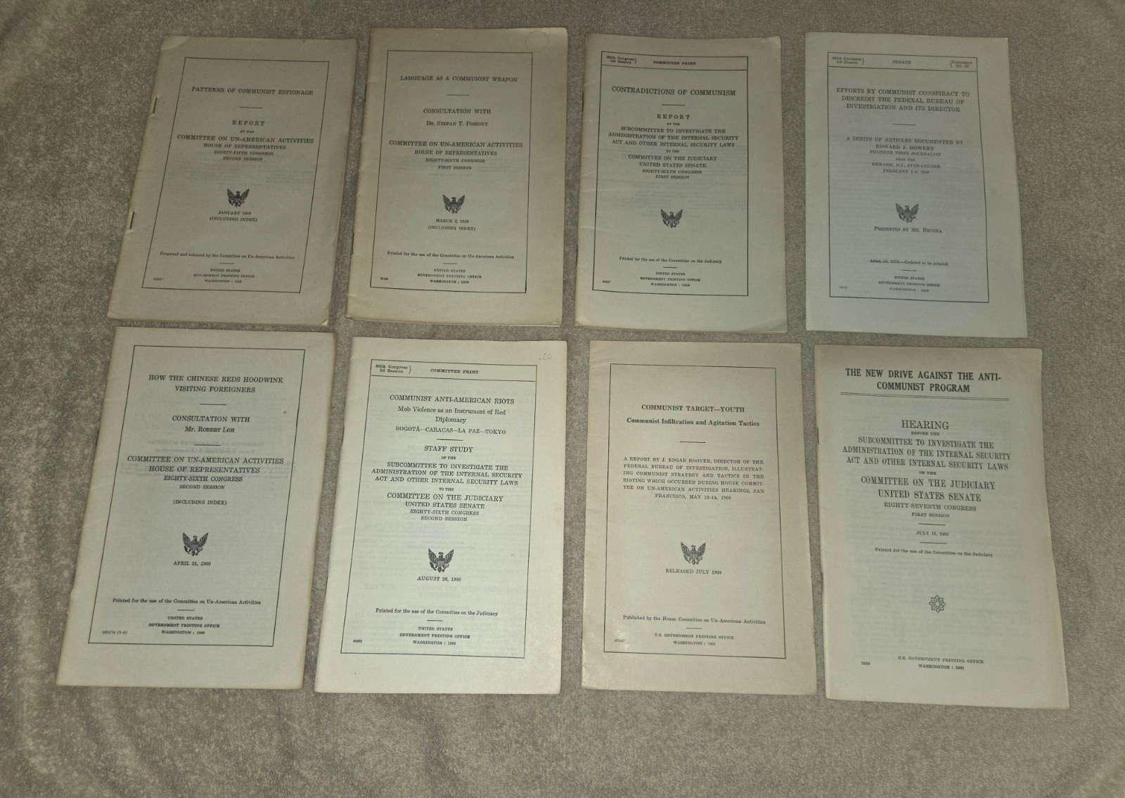 House Committee on Un-American Activities LOT OF 8- China- Language as a Weapon