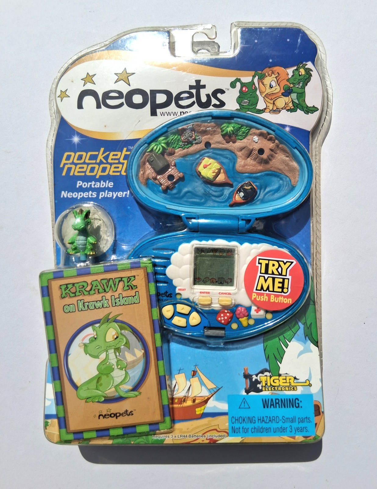 Neopets 2002 Tiger Electronics Pocket Pet Krawk Island Virtual pet NEW SEALED