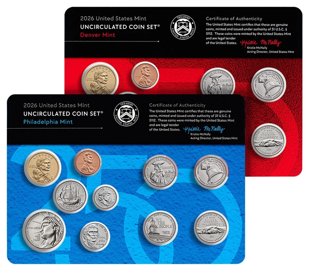 2026 P&D US Mint Uncirculated Coin Set 26RJ 20 Coins P&D Penny Sealed 🔥🇺🇸 NEW