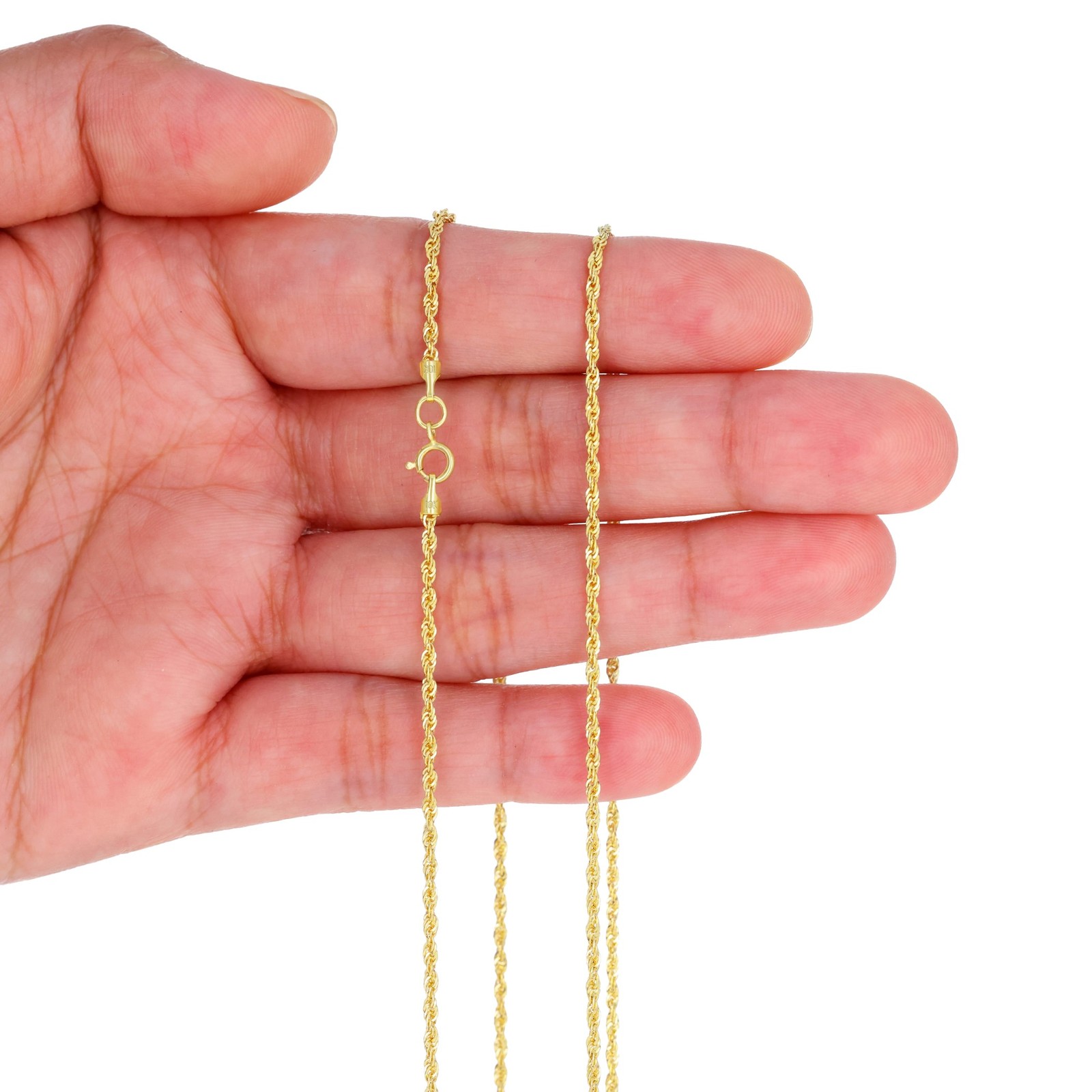 10K Yellow Gold 1mm-4mm Laser Diamond Cut Rope Chain Necklace Men Women 16\