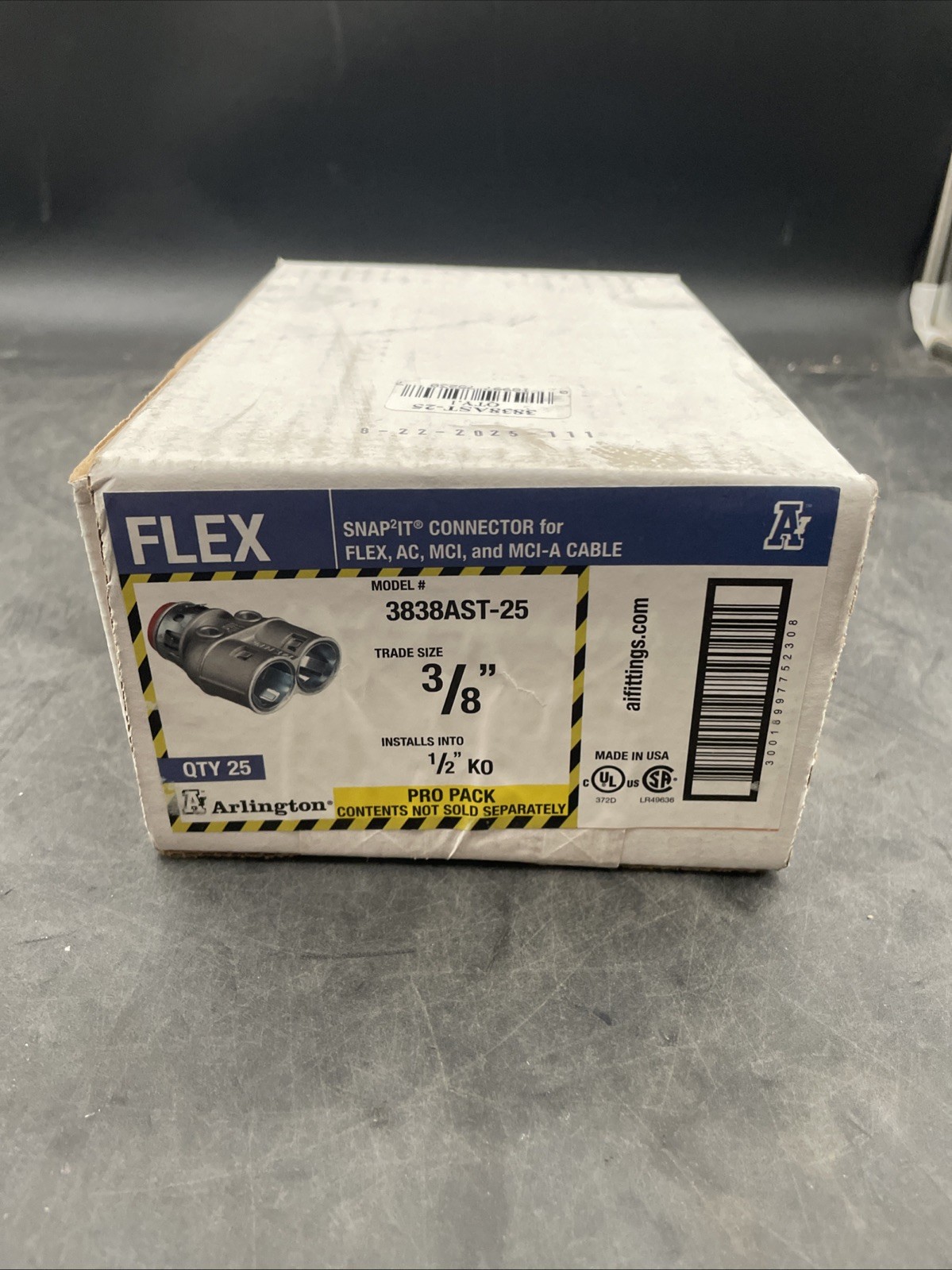 BOX OF 25 ARLINGTON 3838AST SNAP-2-IT 3/8\ BOX OF 25 ARLINGTON 3838AST SNAP-2-IT 3/8\