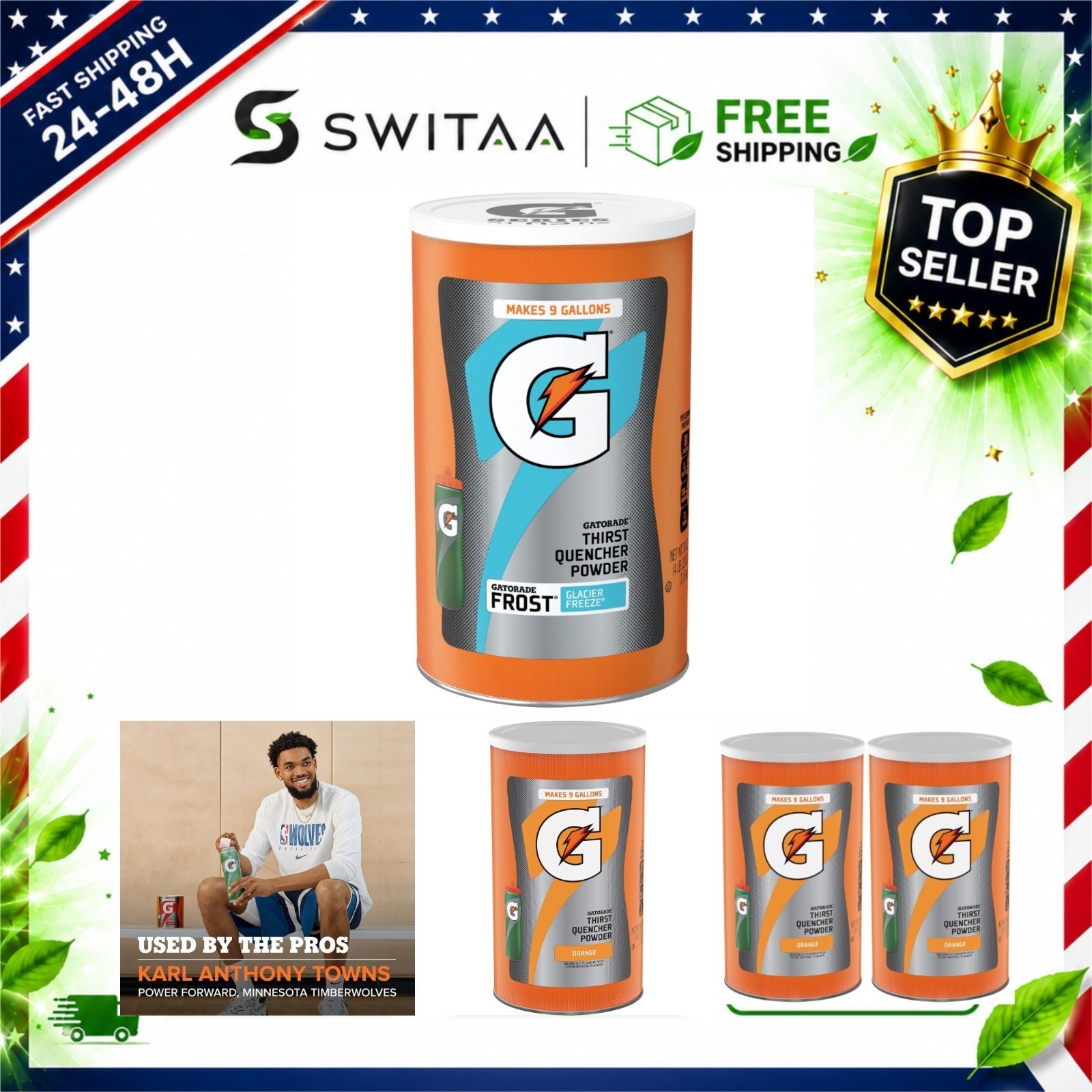 Gatorade Thirst Quencher Powder, Frost Glacier Freeze, 76.5 oz Canister