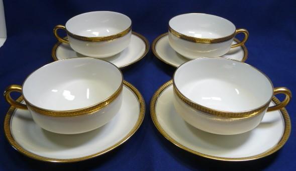 1921-1931 HAVILAND LIMOGES FRANCE 4 CUP&SAUCERS \