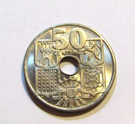 Spain 1949 (51) 50 Centimos unc Coin Arrows pointing up Spain 1949 (51) 50 Centimos unc Coin Arrows pointing up