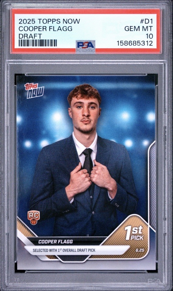 2025-26 Topps Now Draft Cooper Flagg #D1 RC Rookie PSA 10 GEM MT (QTY)