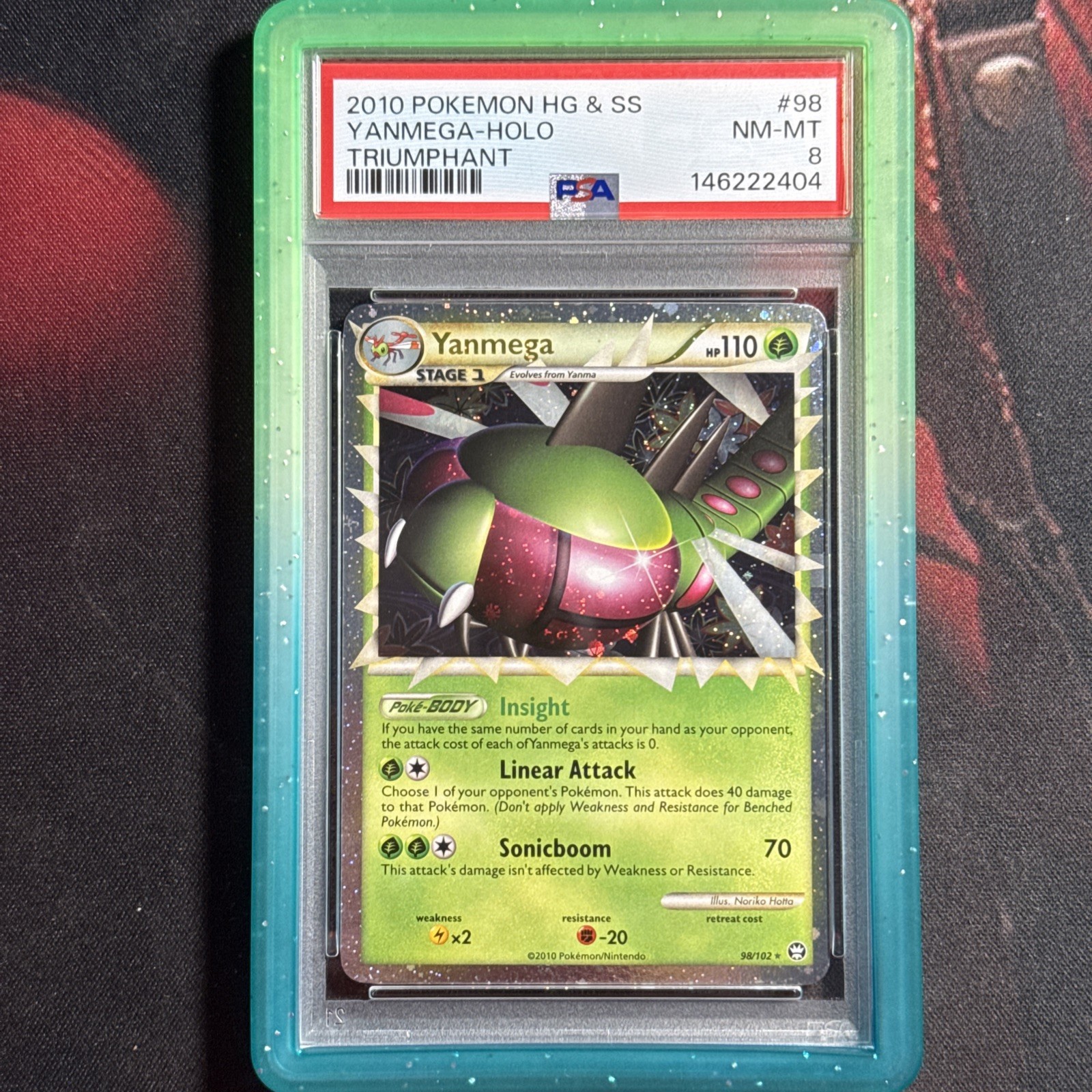 2010 POKEMON TRIUMPHANT YANMEGA PRIME #98 ULTRA RARE PSA 8 -Near Mint