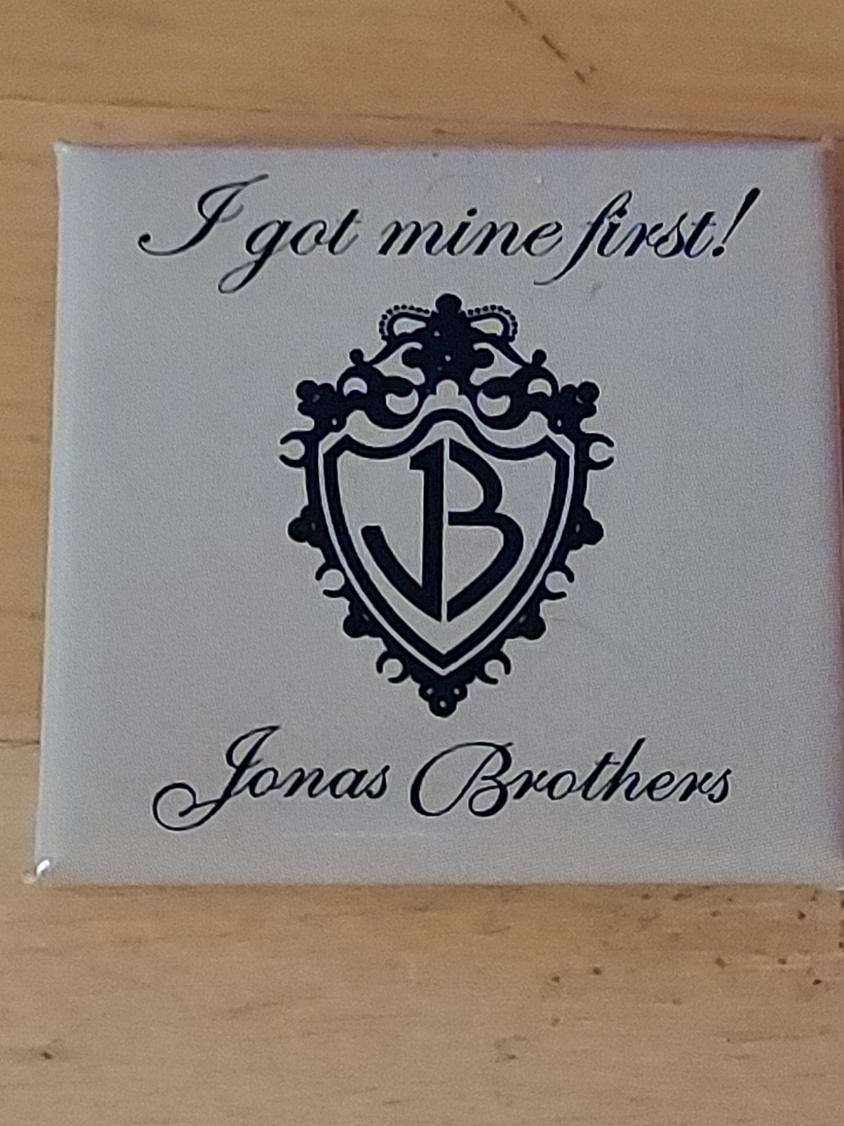 Vintage Jonas Brothers Pinback Button I Got Mine First JB Crest Logo Fan Merch Vintage Jonas Brothers Pinback Button I Got Mine First JB Crest Logo Fan Merch