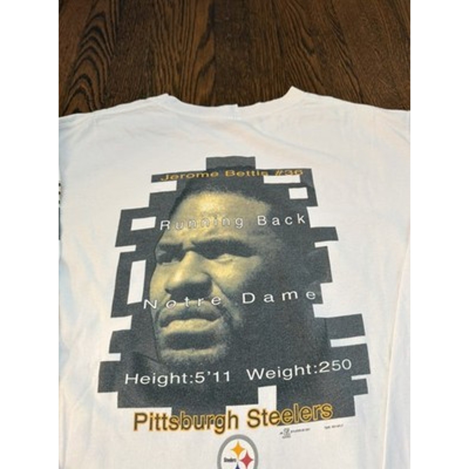 Mens Jerome Bettis 2001 Vintage shirt size Large Long Sleeve Pittsburgh Steelers
