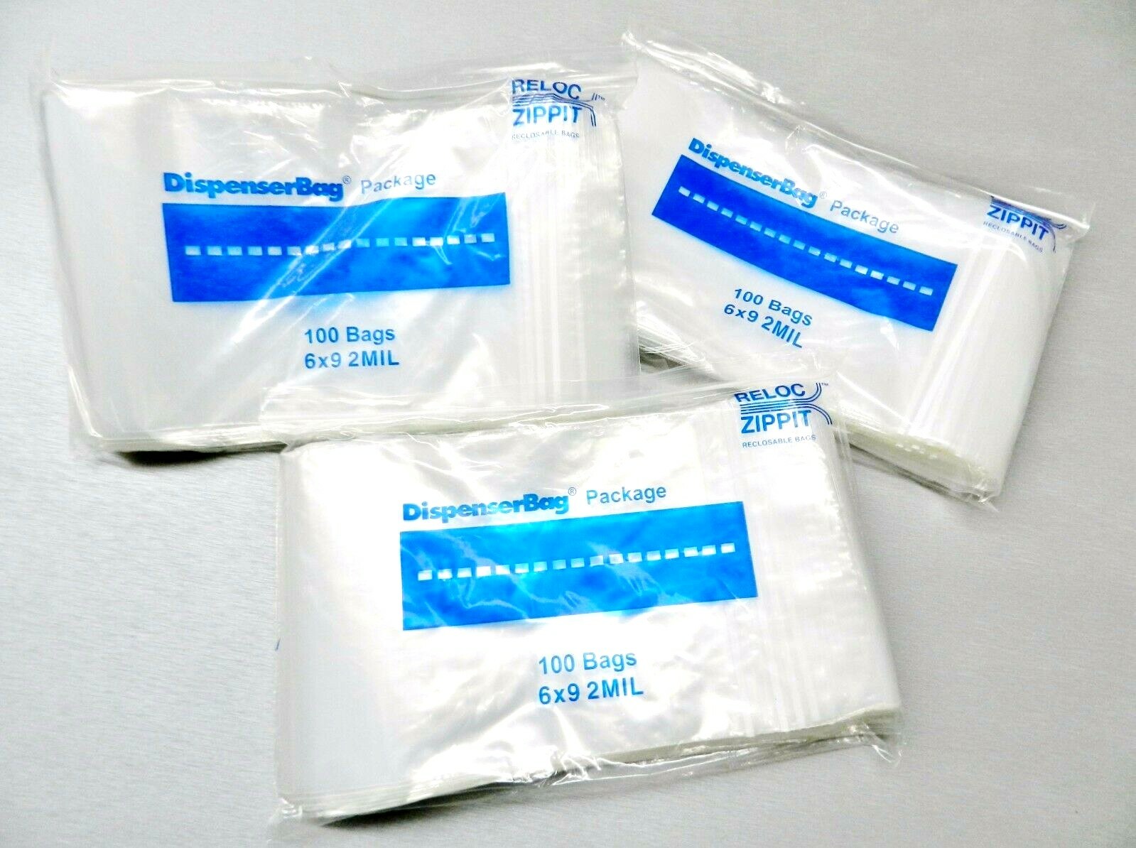 300 Reloc Zippit Bags 6x9 Clear 2mil Poly Reclosable  6 x 9\