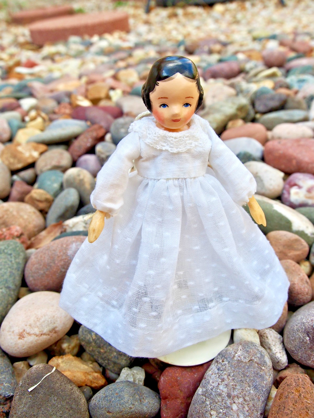 4.5 inch Hitty doll little sister handmade OOAK artist mixed media folk art