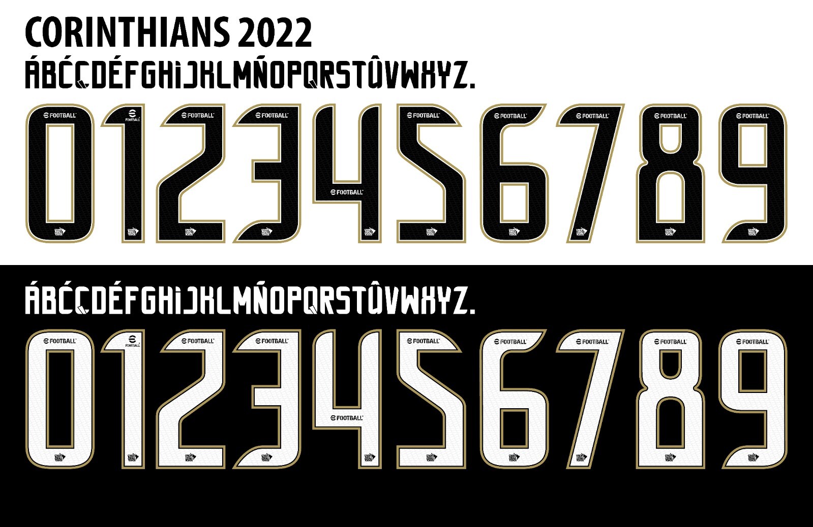 Name&Number Set For Corinthians SP Brazilian Seria  2022 Home/Away Football