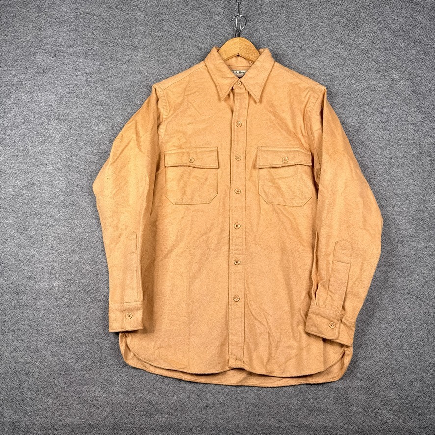 Vintage LL Bean Chamois Cloth Shirt Mens 15.5 Yellow USA Long Sleeve Button Up Vintage LL Bean Chamois Cloth Shirt Mens 15.5 Yellow USA Long Sleeve Button Up