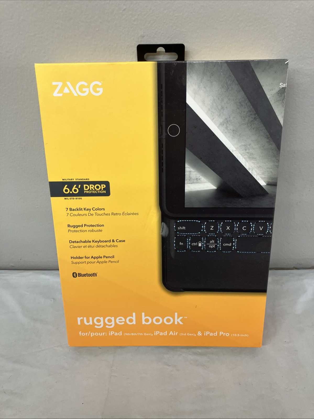 ZAGG Rugged Book , Magnetic-hinged Keyboard-10.5 iPad Pro, iPad 9th/8th/7th,