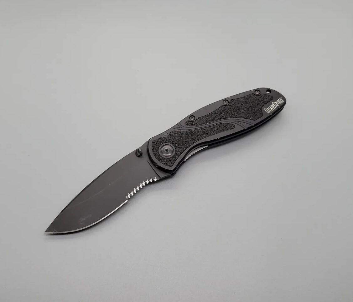 Kershaw 1670BLKST Blur Pocket Knife Black Combo Liner Lock Assisted