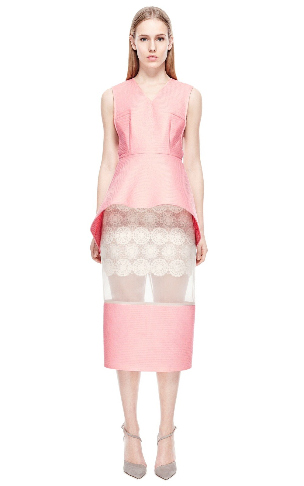 NWOT MODA OPERANDI Ruban Pink Quilted Silk Peplum Top (Size S)