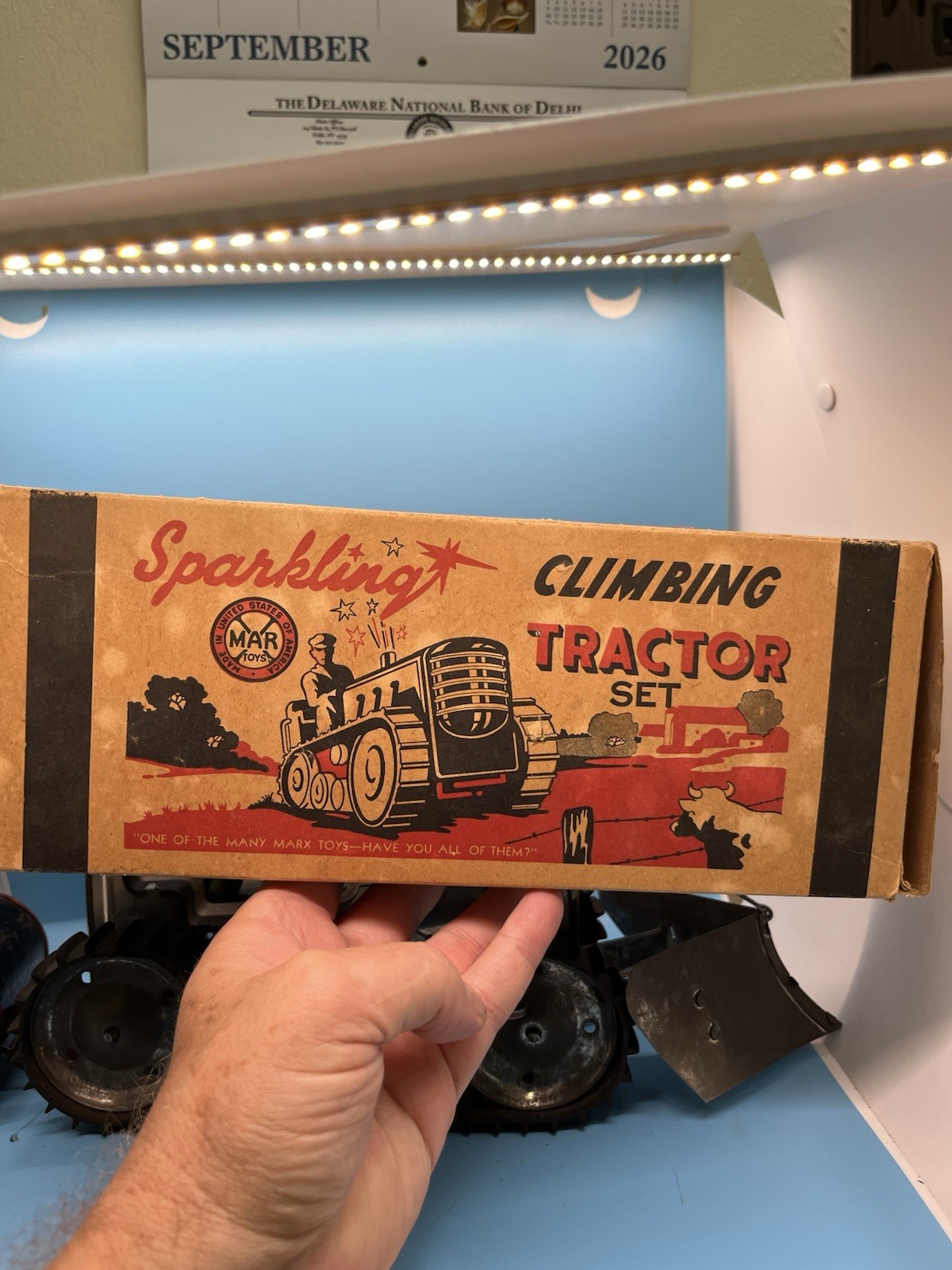 Original Marx Sparkling Climbing Tractor  11 1/2”x 4.5 x 4.5