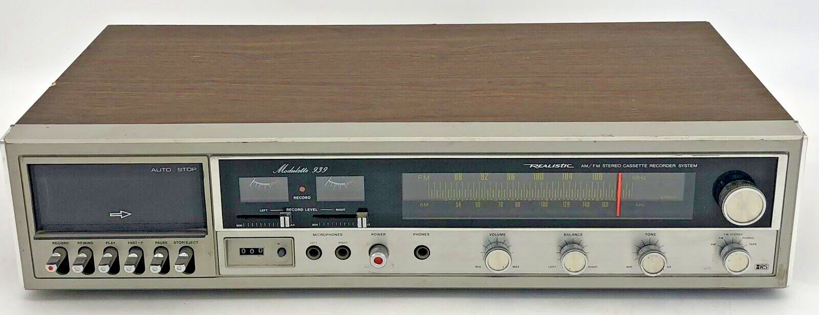 Realistic Modulette-939 AM/FM Stereo Cassette Tape Recorder System 14-907A