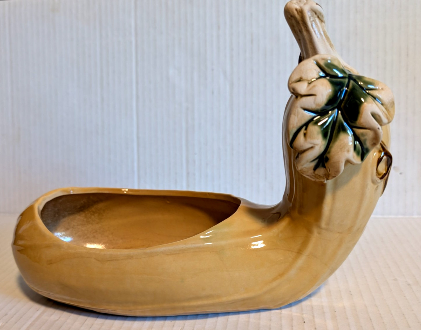 Vintage Stoneware Squash Gourd Serving Bowl Candy Dish Yellow 7\ Vintage Stoneware Squash Gourd Serving Bowl Candy Dish Yellow 7\